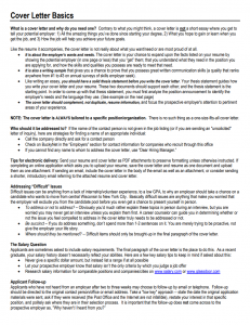 An image showing the first page of the "Cover Letter Basics" PDF. Clicking on the image or the link below opens the PDF.