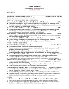Preview of Coursework Sample Resume